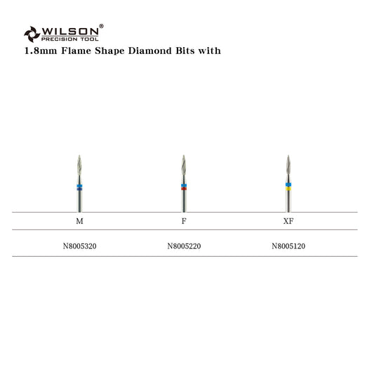 Natural Diamond Nail Drill Bit, Cooling Groove Edition, 1.8 Flame Shape