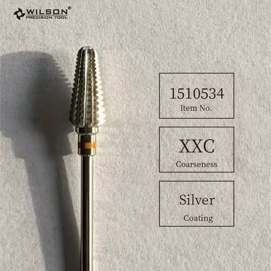 Wilson Outlet-Wilson Precision Tool Carbide Nail Drill Bit - 3/32" (2.35mm) Shank, φ7.0mm Tornado Bits-XXC Silver Coating for Professional Surface Work & Removal Top Quality Nail Drill Bits