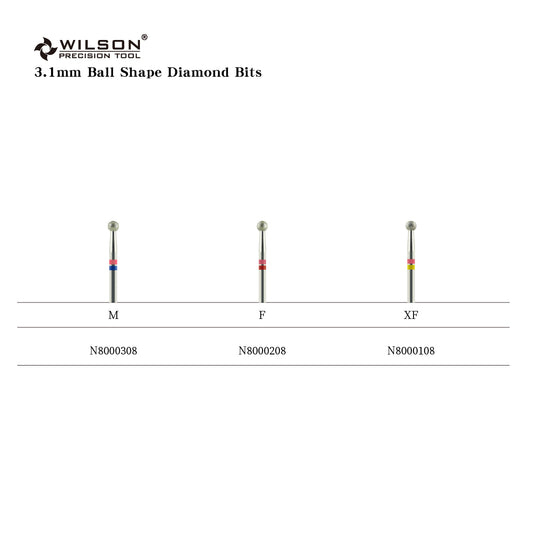 3/32" Natural Diamond Carbide Ball Bit 3.1 ball shape