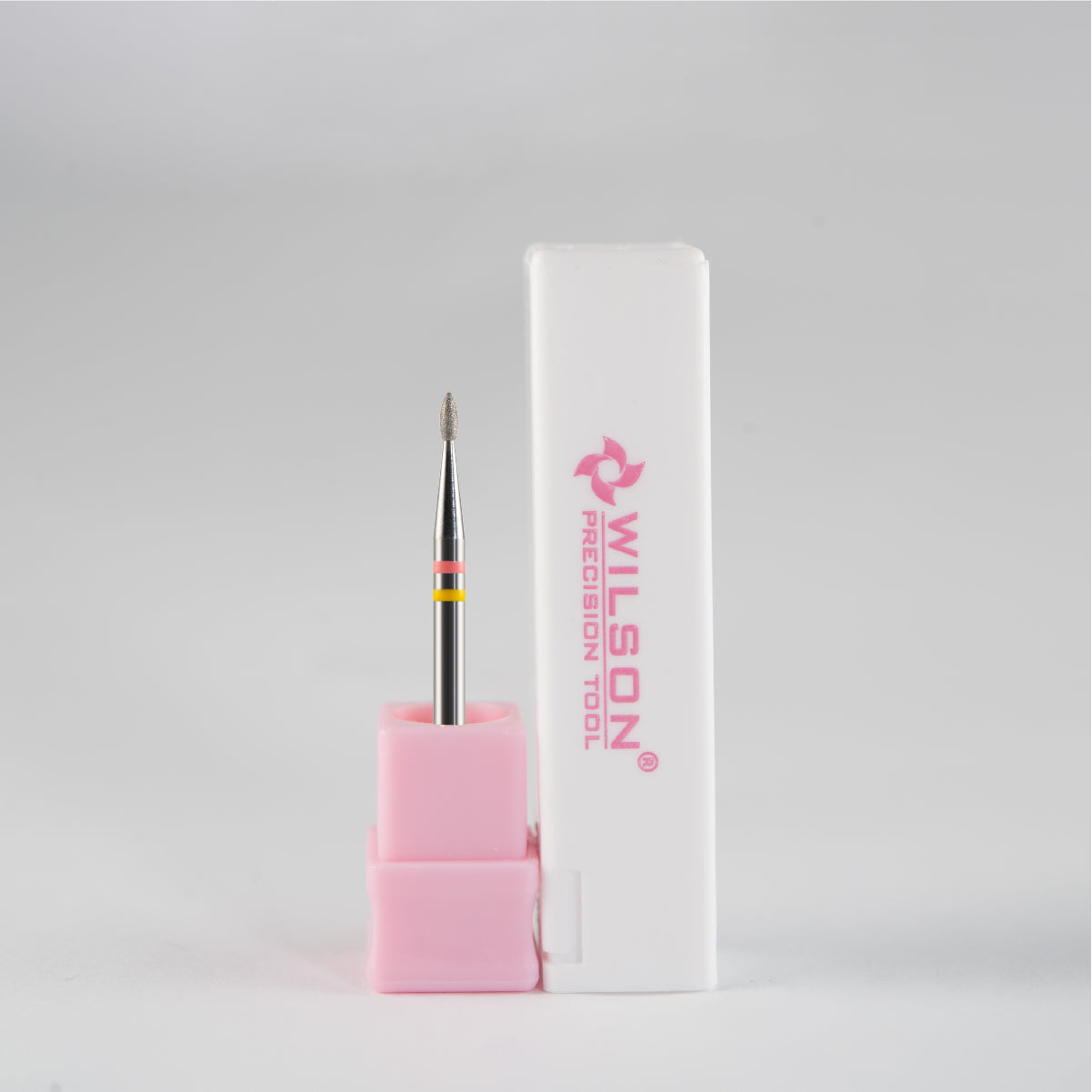 Fresa de carburo de diamante natural en forma de llama de 3/32" y 1,3 mm para uñas