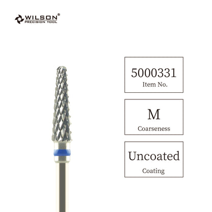 Wilson Precision Tool Carbide Nail Drill Bit - 3/32" (2.35mm) Shank, φ6.0mm Conical Round Shape Burs for Removing Hard Calluses Efficient Nail Tools for Professional Nail Technicians