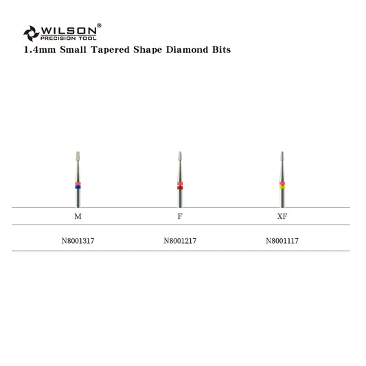 Natural Diamond 1.4mm Short Tapered Barrel Cuticle Clean Nail Drill Bit 3/32''