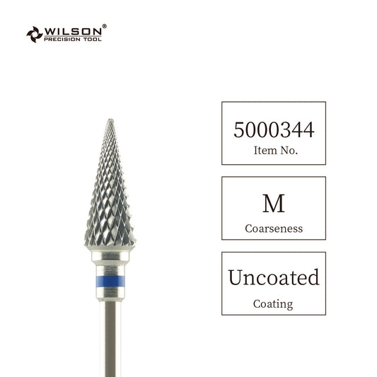 Wilson Precision Tool Carbide Nail Drill Bit - 3/32" (2.35mm) Shank, φ6.0mm Conical Round Shape Burs for Removing Hard Calluses Efficient Nail Tools for Professional Nail Technicians
