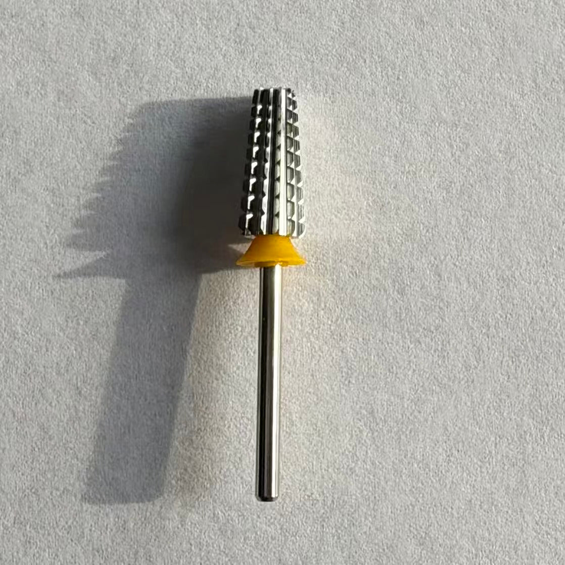 Wilson Outlet-Wilson Precision Tool Carbide Nail Drill Bit - 3/32" (2.35mm) Shank, φ7.0mm 5 in 1 Bits - Straight Cut-XXC Silver Coating for Advanced Salon Users to Provide High Quality Manicure Services