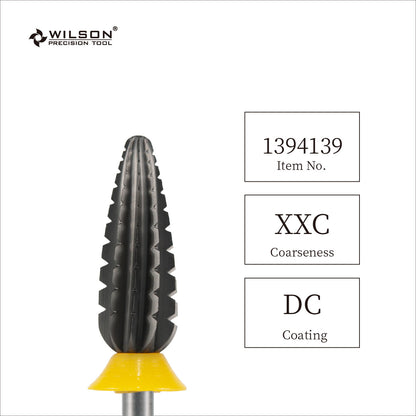 Wilson Precision Tool Carbide Nail Drill Bit - 3/32" (2.35mm) Shank, φ6.0mm Flame Bits - Straight Cut - Safety Bottom for Acrylic Nails Removal Safe Nail Bits for First-Time DIY Users