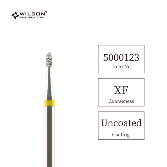 Wilson Precision Tool Carbide Nail Drill Bit - 3/32" (2.35mm) Shank, φ1.45mm/φ6.0mm Bullet Shape Burs for Nail Polishing High Quality Carbide Burs for Professional Users