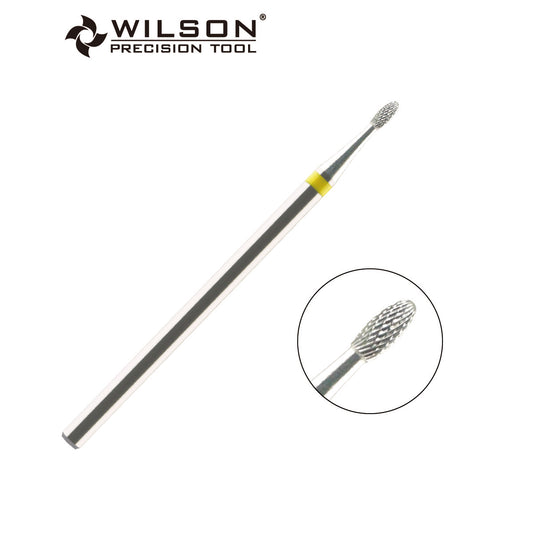 Wilson Precision Tool Carbide Nail Drill Bit - 3/32" (2.35mm) Shank, φ1.45mm/φ6.0mm Bullet Shape Burs for Nail Polishing High Quality Carbide Burs for Professional Users