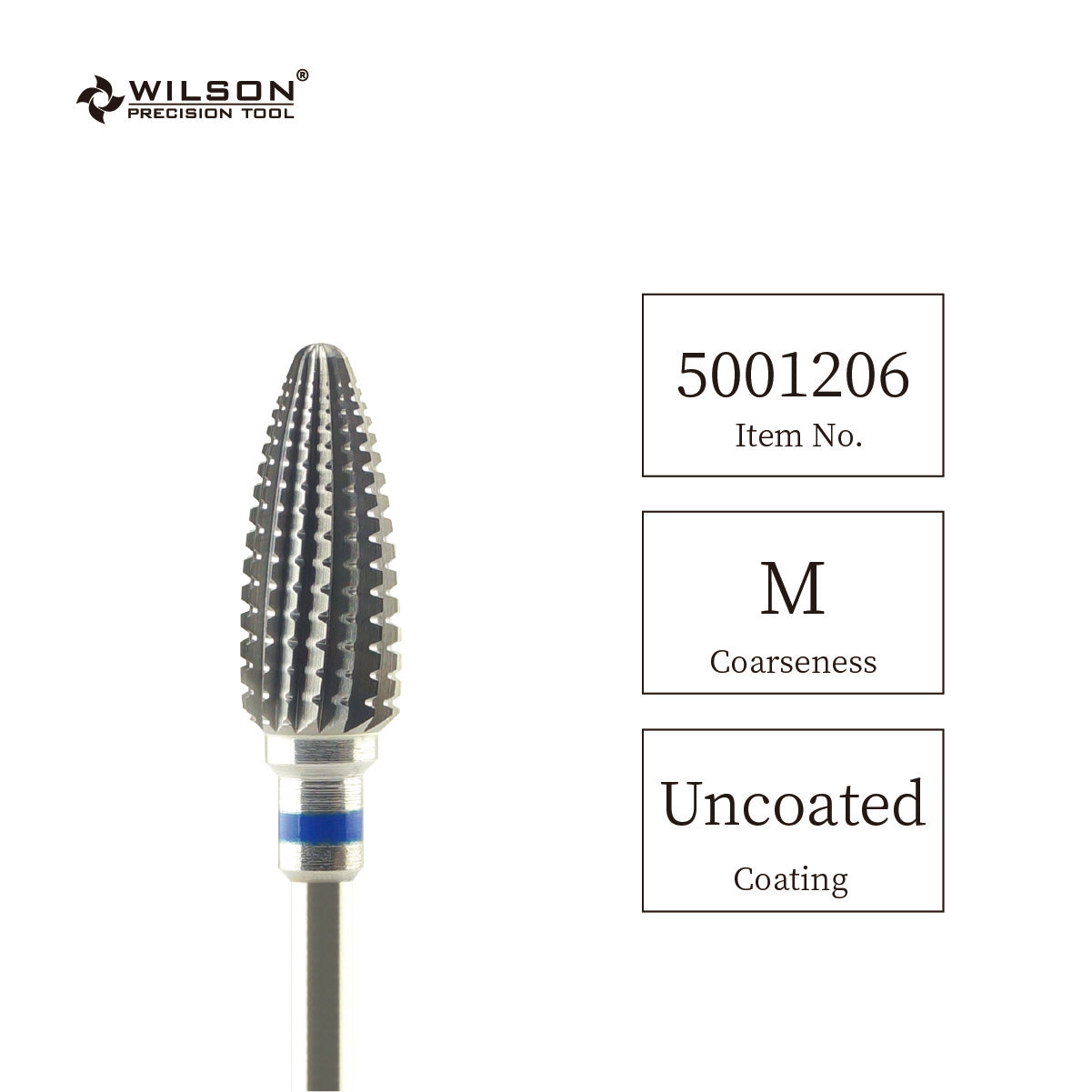 Wilson Precision Tool Carbide Nail Drill Bit - 3/32" (2.35mm) Shank, φ1.45mm/φ6.0mm Bullet Shape Burs for Nail Polishing High Quality Carbide Burs for Professional Users