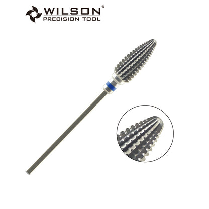 Wilson Precision Tool Carbide Nail Drill Bit - 3/32" (2.35mm) Shank, φ1.45mm/φ6.0mm Bullet Shape Burs for Nail Polishing High Quality Carbide Burs for Professional Users