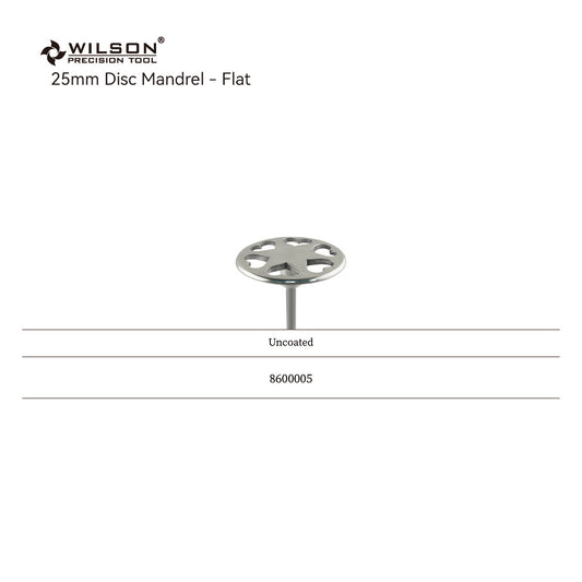 Pre-Order Wilson Precision Tool Stainless Steel Disc Mandrels - 3/32" (2.35mm) Shank, φ25mm Disc Mandrel - Flat for Dead Skin Removal Suitable for Professional Nail Technicians