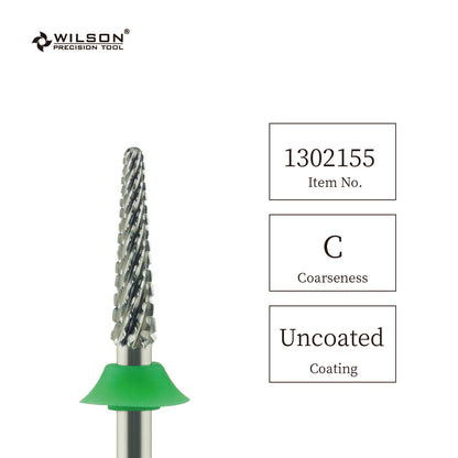 Pre-Order Wilson Precision Tool Carbide Nail Drill Bit - 3/32" (2.35mm) Shank, φ3.1mm Small Cone Bits for Shaping Gel Nails Perfect for Nail Beginners