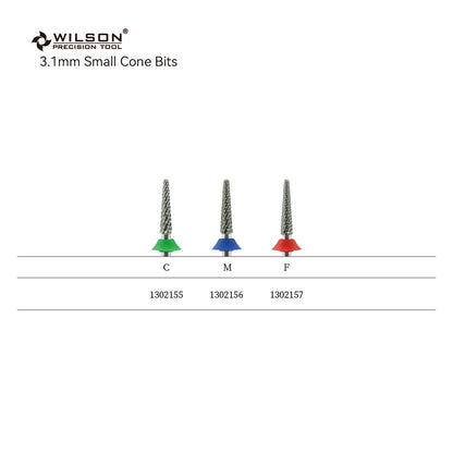 Pre-Order Wilson Precision Tool Carbide Nail Drill Bit - 3/32" (2.35mm) Shank, φ3.1mm Small Cone Bits for Shaping Gel Nails Perfect for Nail Beginners