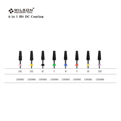 7 in 1 Tapered Barrel Nail Drill Bits, DC Diamond coating 3/32'' Safety Tungsten Carbide Bits