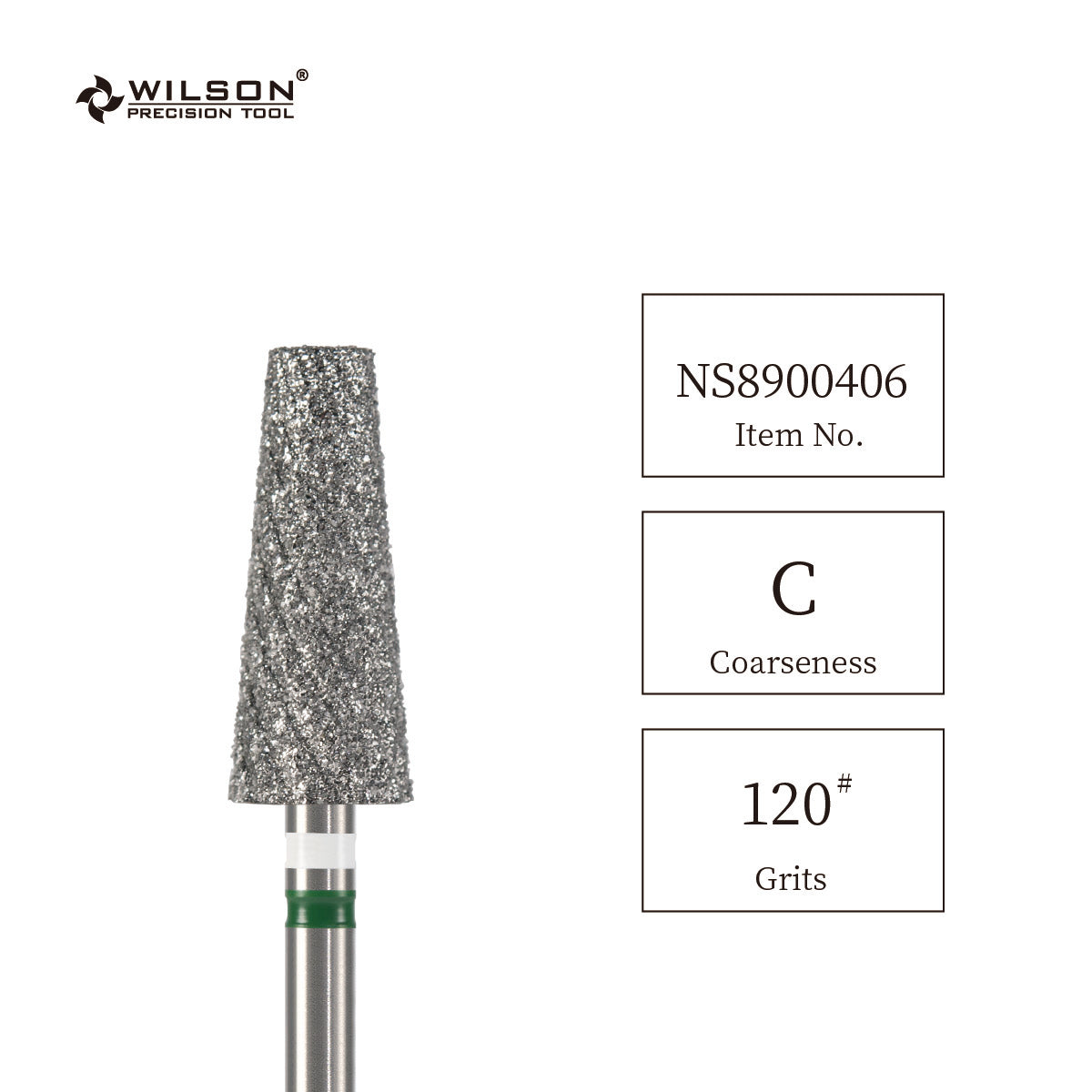 Pre-Order Wilson Precision Tool Natural Diamond & Stainless Steel - 3/32" (2.35mm) Shank, φ6.0mm Tapered Shape Natural Diamond Pro Bits for Buffing Natural Nails Hot-selling Bits for DIY Nail Enthusiasts
