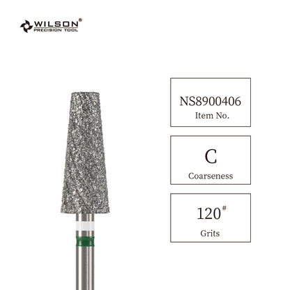 Pre-Order Wilson Precision Tool Natural Diamond & Stainless Steel - 3/32" (2.35mm) Shank, φ6.0mm Tapered Shape Natural Diamond Pro Bits for Buffing Natural Nails Hot-selling Bits for DIY Nail Enthusiasts