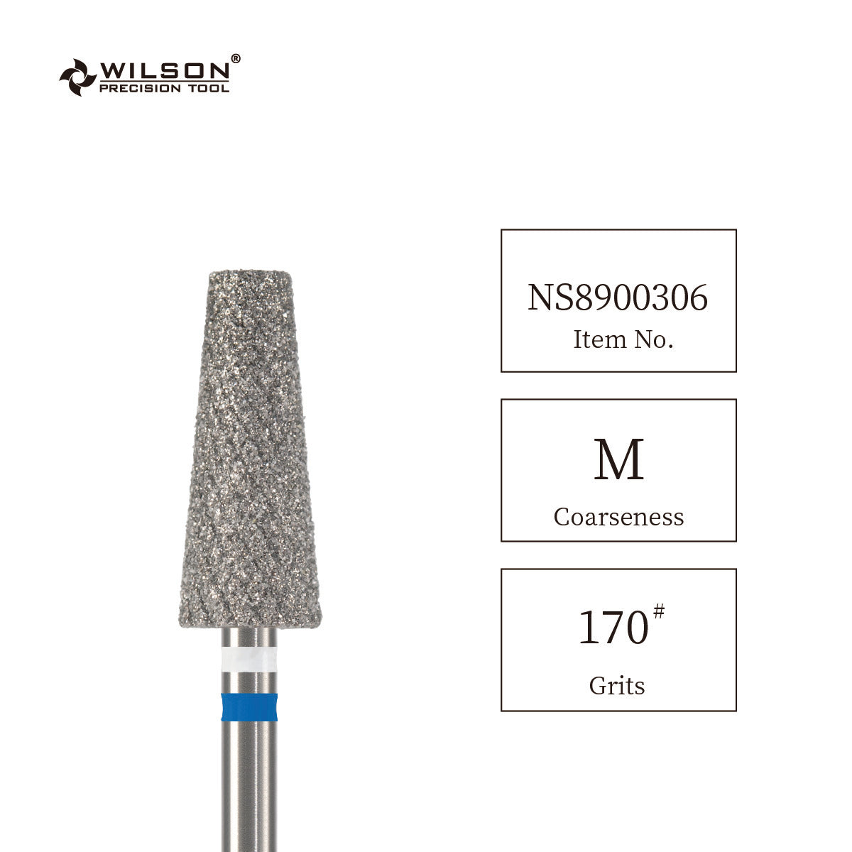 Pre-Order Wilson Precision Tool Natural Diamond & Stainless Steel - 3/32" (2.35mm) Shank, φ6.0mm Tapered Shape Natural Diamond Pro Bits for Buffing Natural Nails Hot-selling Bits for DIY Nail Enthusiasts