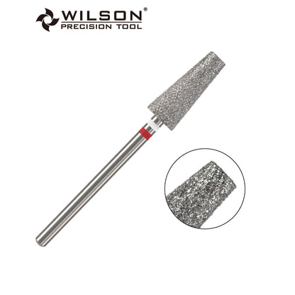 Pre-Order Wilson Precision Tool Natural Diamond & Stainless Steel - 3/32" (2.35mm) Shank, φ6.0mm Tapered Shape Natural Diamond Pro Bits for Buffing Natural Nails Hot-selling Bits for DIY Nail Enthusiasts
