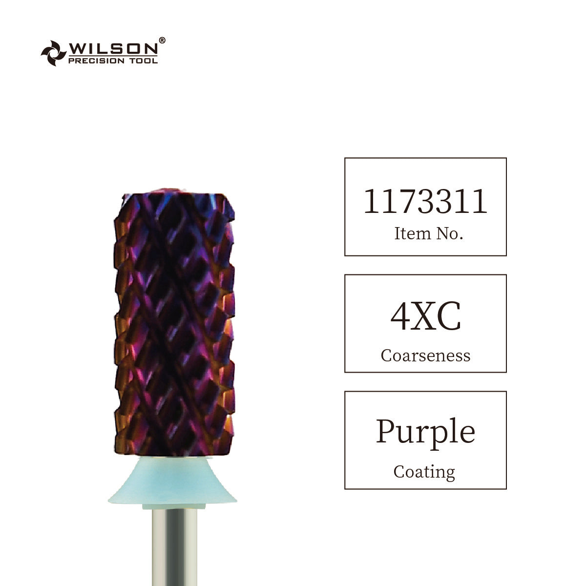 Pre-Order Wilson Precision Tool Carbide Nail Drill Bit - 3/32" (2.35mm) Shank, φ6.6mm Cardioid Crystal Large Barrel Bits - Chamfer Purple Coating Bits for Gel Nails Removal High-quality Manicure Beauty Tools for Advanced Users