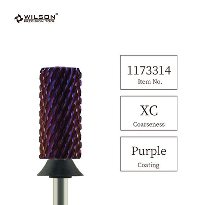 Pre-Order Wilson Precision Tool Carbide Nail Drill Bit - 3/32" (2.35mm) Shank, φ6.6mm Cardioid Crystal Large Barrel Bits - Chamfer Purple Coating Bits for Gel Nails Removal High-quality Manicure Beauty Tools for Advanced Users