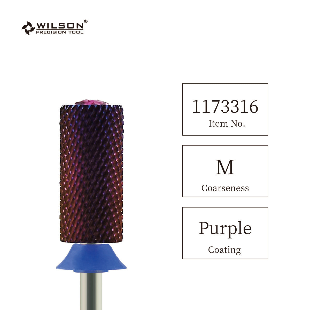 Pre-Order Wilson Precision Tool Carbide Nail Drill Bit - 3/32" (2.35mm) Shank, φ6.6mm Cardioid Crystal Large Barrel Bits - Chamfer Purple Coating Bits for Gel Nails Removal High-quality Manicure Beauty Tools for Advanced Users