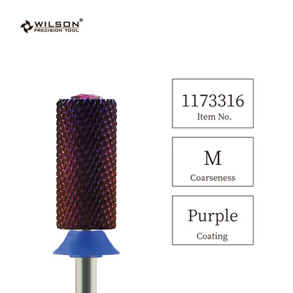 Pre-Order Wilson Precision Tool Carbide Nail Drill Bit - 3/32" (2.35mm) Shank, φ6.6mm Cardioid Crystal Large Barrel Bits - Chamfer Purple Coating Bits for Gel Nails Removal High-quality Manicure Beauty Tools for Advanced Users