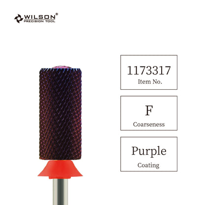 Pre-Order Wilson Precision Tool Carbide Nail Drill Bit - 3/32" (2.35mm) Shank, φ6.6mm Cardioid Crystal Large Barrel Bits - Chamfer Purple Coating Bits for Gel Nails Removal High-quality Manicure Beauty Tools for Advanced Users