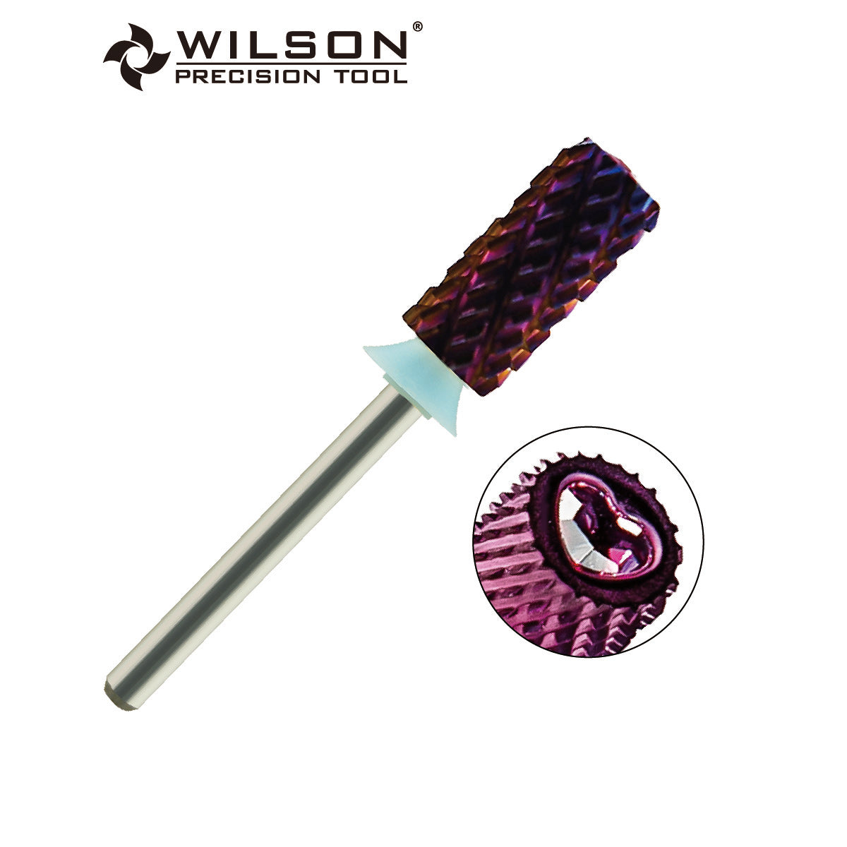 Pre-Order Wilson Precision Tool Carbide Nail Drill Bit - 3/32" (2.35mm) Shank, φ6.6mm Cardioid Crystal Large Barrel Bits - Chamfer Purple Coating Bits for Gel Nails Removal High-quality Manicure Beauty Tools for Advanced Users