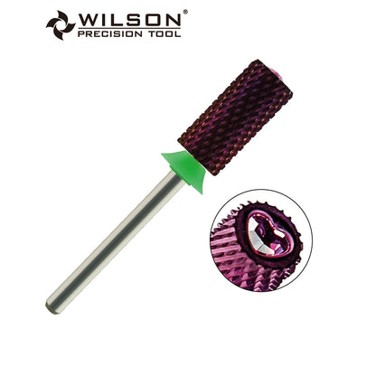 Pre-Order Wilson Precision Tool Carbide Nail Drill Bit - 3/32" (2.35mm) Shank, φ6.6mm Cardioid Crystal Large Barrel Bits - Chamfer Purple Coating Bits for Gel Nails Removal High-quality Manicure Beauty Tools for Advanced Users