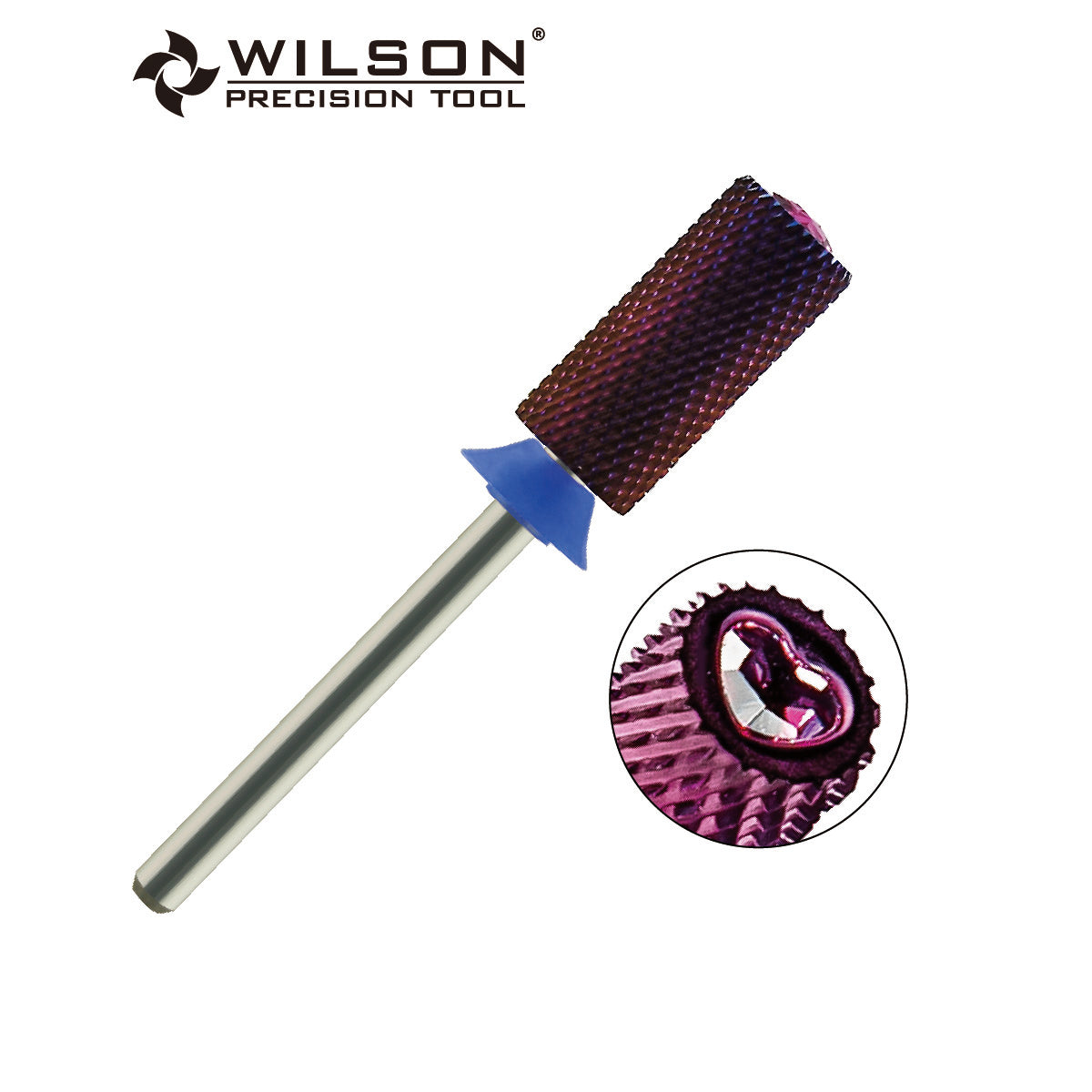 Pre-Order Wilson Precision Tool Carbide Nail Drill Bit - 3/32" (2.35mm) Shank, φ6.6mm Cardioid Crystal Large Barrel Bits - Chamfer Purple Coating Bits for Gel Nails Removal High-quality Manicure Beauty Tools for Advanced Users