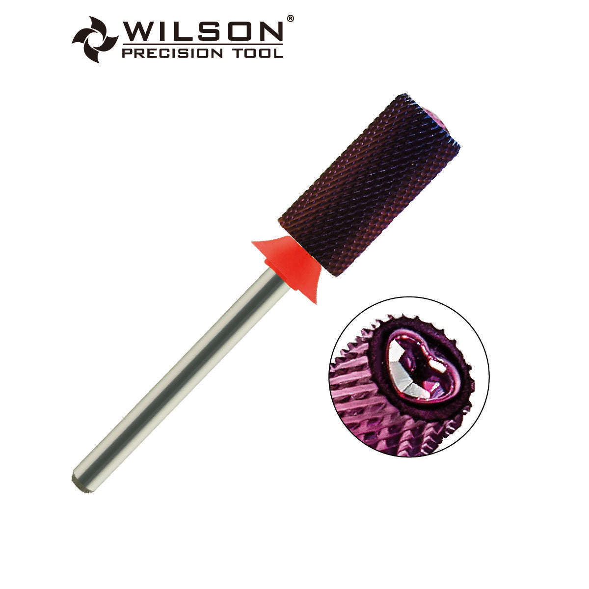 Pre-Order Wilson Precision Tool Carbide Nail Drill Bit - 3/32" (2.35mm) Shank, φ6.6mm Cardioid Crystal Large Barrel Bits - Chamfer Purple Coating Bits for Gel Nails Removal High-quality Manicure Beauty Tools for Advanced Users