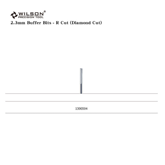 Wilson Precision Tool Carbide Nail Drill Bit - 3/32" (2.35mm) Shank, φ2.3mm Buffer Bits - R Cut (Diamond Cut) for Buffing the Nail Surface