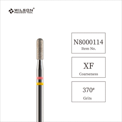 Fresa de carburo de diamante natural de 3/32" para cutículas con parte superior redondeada y barril de seguridad