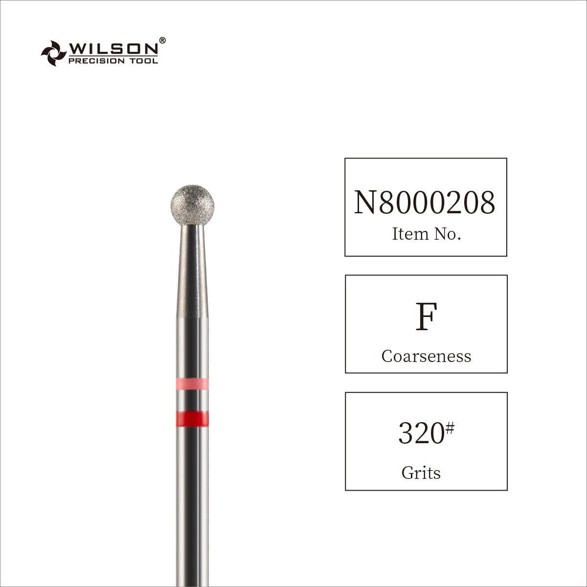 Fresa esférica de carburo con diamante natural de 3/32" (3,1 mm)