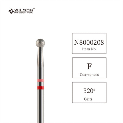 Fresa esférica de carburo con diamante natural de 3/32" (3,1 mm)