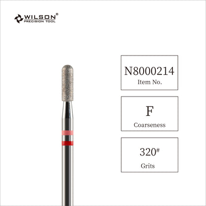 Fresa de carburo de diamante natural de 3/32" para cutículas con parte superior redondeada y barril de seguridad