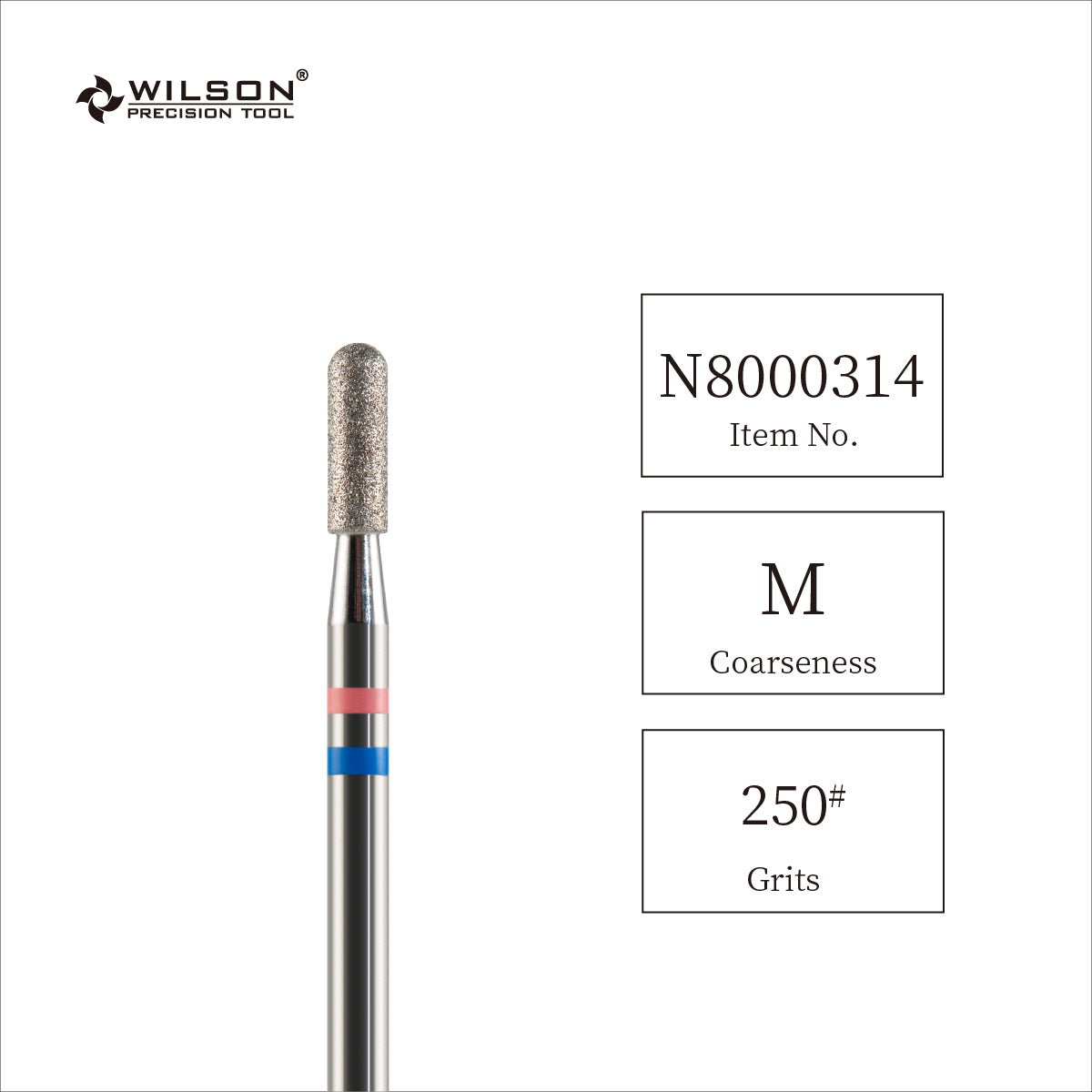 Fresa de carburo de diamante natural de 3/32" para cutículas con parte superior redondeada y barril de seguridad
