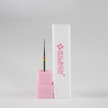Natural Diamond 1.4mm Short Tapered Barrel Cuticle Clean Nail Drill Bit 3/32''