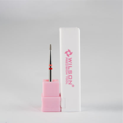 Natural Diamond 1.4mm Short Tapered Barrel Cuticle Clean Nail Drill Bit 3/32''