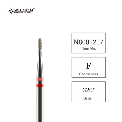 Wilson Precision Tool Natural Diamond & Tungsten Carbide - 3/32" (2.35mm) Shank, φ1.4mm Small Tapered Shape Natural Diamond Bits for Dead Skin Removal Cuticle Bits for Manicure Specialists