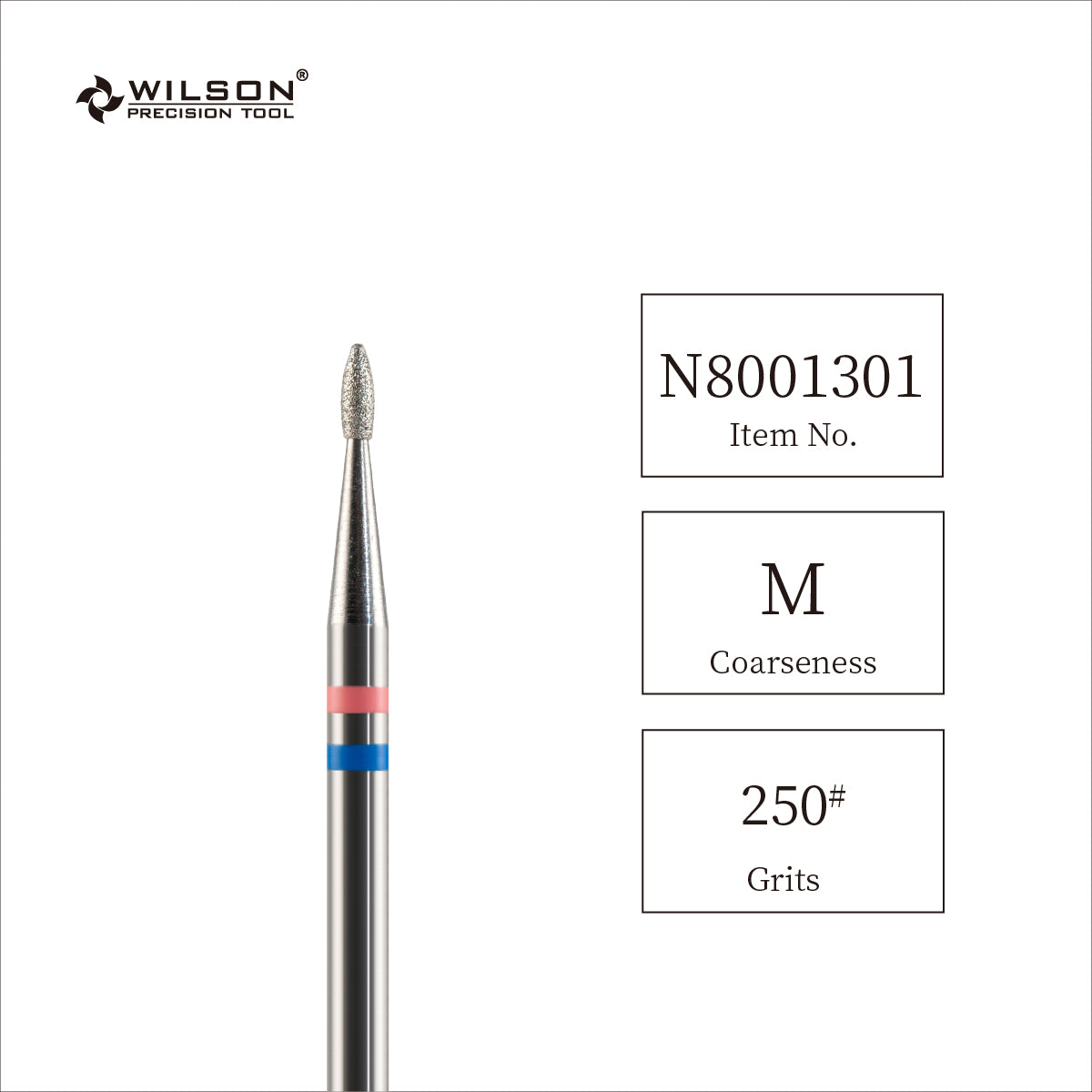 Fresa de carburo de diamante natural en forma de llama de 3/32" y 1,3 mm para uñas