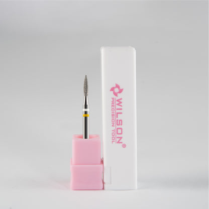 Natural Diamond Cuticle Nail Drill Bit 3/32'' - 1.8mm Flame Shape Diamond Bit (Medium)