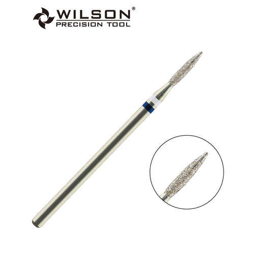 Natural Diamond Cuticle Nail Drill Bit 3/32'' - 1.8mm Flame Shape Diamond Bit (Medium)