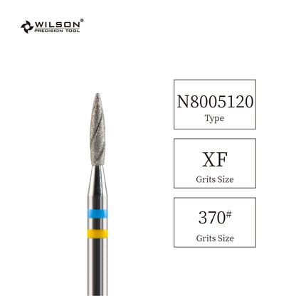 Natural Diamond Nail Drill Bit, Cooling Groove Edition, 1.8 Flame Shape