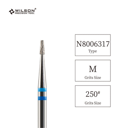 Natural Diamond Nail Drill Bit, Cooling Groove Edition, 1.4 Short Tapered Shape