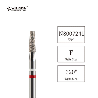 Natural Diamond Cuticle Nail Drill Bit 3/32'' - 2.5mm Tapered Shape Diamond Bit (Medium)