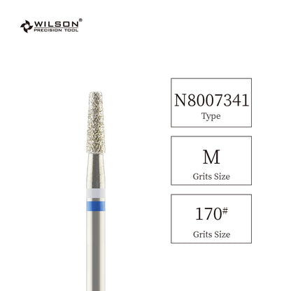 Natural Diamond Cuticle Nail Drill Bit 3/32'' - 2.5mm Tapered Shape Diamond Bit (Medium)